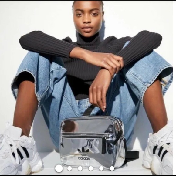 Adidas Originals Women’s MIni AIrliner Backpack Bag Silver Metallic - Picture 5 of 13